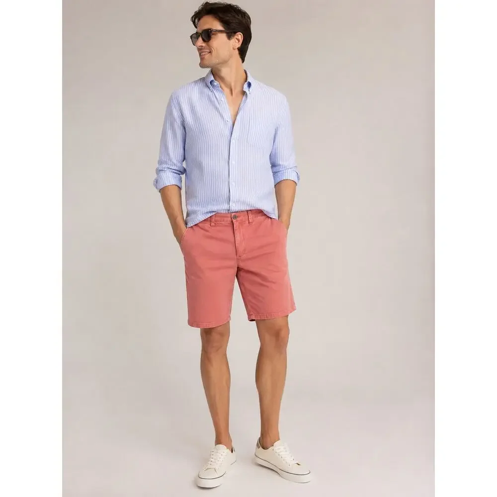 J.Crew Men's Salmon Pink Flat Front Cotton Chino Shorts - Size 29W/10.5